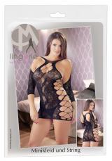 Chemise a rete ricamata con perizoma.