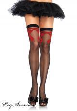 Leg Avenue: calze velate con fiocco disegnato.