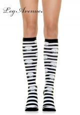 Leg Avenue: calze a righe con teschi.