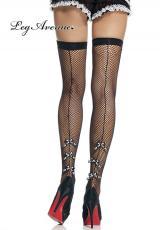 LEG AVENUE: Calze a rete con fiocchetti "teschio".