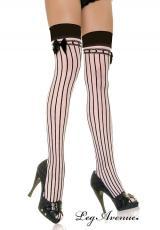 Leg Avenue: calze gessate con fiocco laterale. XL