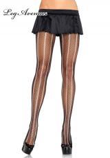 Leg Avenue: collant rete con righe bianche verticali.