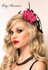 Leg Avenue Burlesque: molletta con fiore rosa e piume.