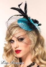 Leg Avenue Burlesque: molletta azzurra con fiori e piume.