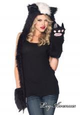 Leg Avenue: sciarpa con cappuccio sembianze feline.