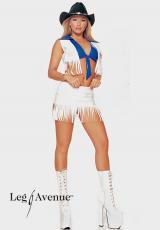 Costume cowgirl Texana in vinile. 2 pezzi.