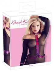 Imbracatura per il corpo color fucsia metallizzato.