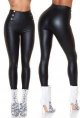 Leggings termici in similpelle neri.