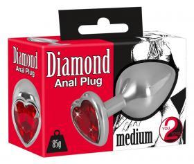 Plug in alluminio con gemma decorativa. 8.2 cm