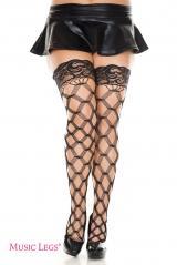 Music Legs: autoreggenti a rete con disegno romboidale. XL