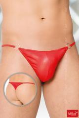 Softline - Tanga in tessuto satinato rosso