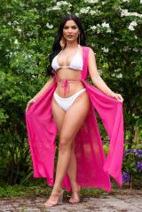 Copricostume sexy in chiffon. Rosa