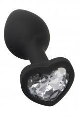 Plug in silicone con zircone a forma di cuore.