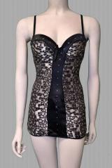 Chemise fantasia mosaico. Nero-argento