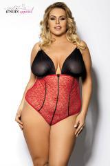 Fosco - Body in pizzo rosso e tulle.