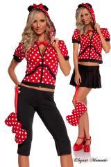 Costume topolina 5 pezzi. Include gonna e pinocchietti.
