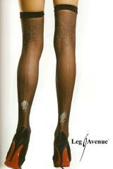LEG AVENUE: calze nere con disegno ragno.