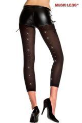Music Legs: pantacollant nero opaco con pois glitterati.