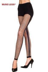 Music Legs: pantacollant a rete con strisce laterali coprenti.