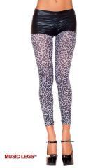 Music Legs: leggings grigi in fantasia maculata.