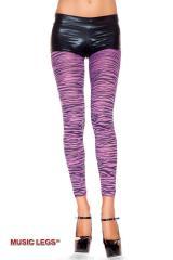 Music Legs: leggings lilla in fantasia zebrata.