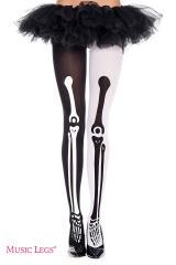 Music Legs: collant bicolore con disegno ossa.
