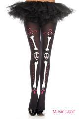 Music Legs: collant con ossa e teschi in stile messicano.