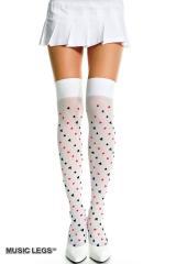 Music Legs: Calze bianche con simboli carte.