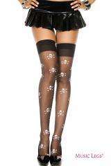 Music Legs: calze velate con teschi.