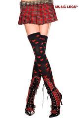 Music Legs: calze nere con teschi rossi.