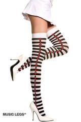 Music Legs: Calze a righe con simboli carte.