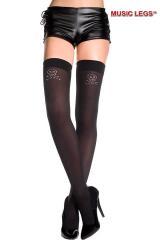 Music Legs: calze con teschio in strass.
