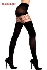 Music Legs: collant coprenti con inserti a rete.