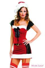 Music leg: completo natalizio 3 pezzi con pizzo.