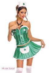 Travestimento infermiera 4 pz. verde.