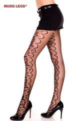 Music Legs: collant velato con disegni floreali.