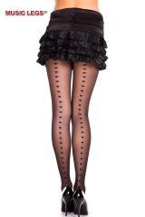 Collant velato con cuoricini.