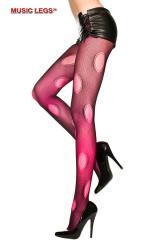 Music Legs: collant con aperture + collant velato fucsia.