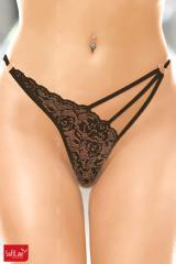 Softline - Tanga con taglio asimmetrico. Nero.