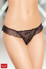 Softline - Tanga in microrete con fiocchetti e volants