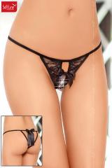 Softline - Tanga aperto con fiocchi. Nero