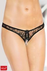Softline - Tanga brasiliana con fiocchetti e perline.