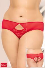 Softline - Slip rosso con stringature posteriori.