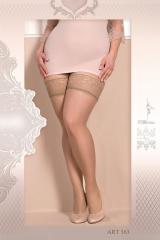 Ballerina: Calze autoreggenti velate c/balza in pizzo. Nudo Art. 363