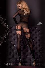 Ballerina: collant nero/beige con ricami. Art. 300