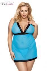 LIESSA - Chemise turchese con rifiniture nere.