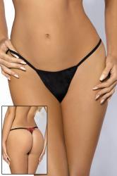 Lija - Tanga nero con farfalla ricamata.