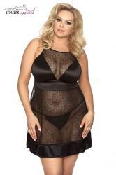 Elysia - Babydoll in pizzo floreale e raso.