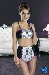 Channel Set: completo intimo a pois con rifiniture fucsia.