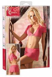 RED CORNER: 2 pezzi top e gonna rosa.